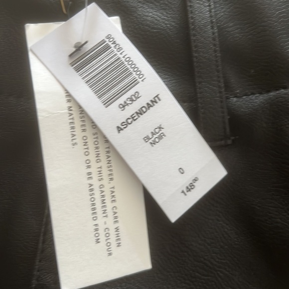 Brand New Aritzia Ascendant Pants - Black Leather (faux) - Picture 5 of 7